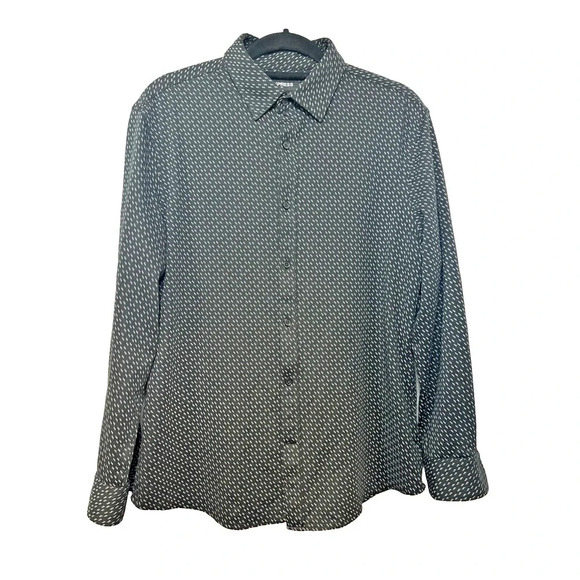 Express Button Up Men Sz M 15-15.5 Geometric Career Professional Business Casual - Picture 1 of 6